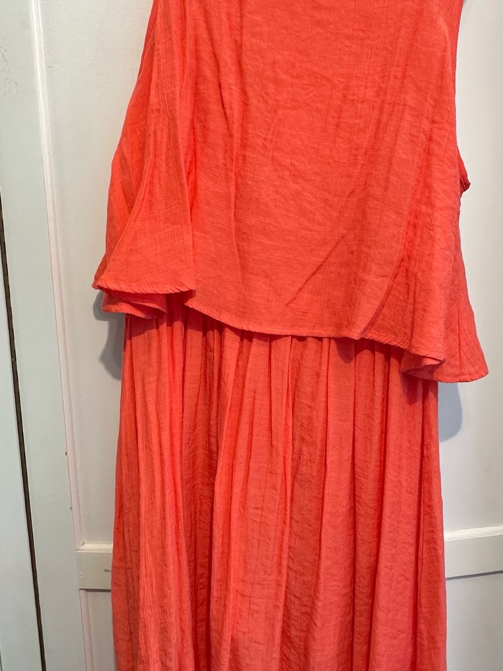Women's Flowing Coral Sleeveless Dress